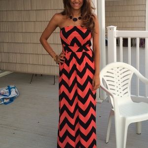 Strapless long sun dress